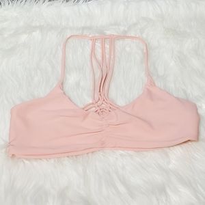 Toripraver Soft Pink Strapy Razor Back Swim Top